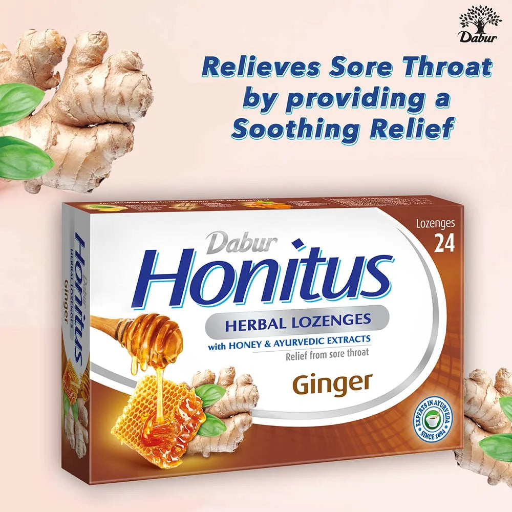 Dabur Herbal Honitus - Ginger 24 Lozenges