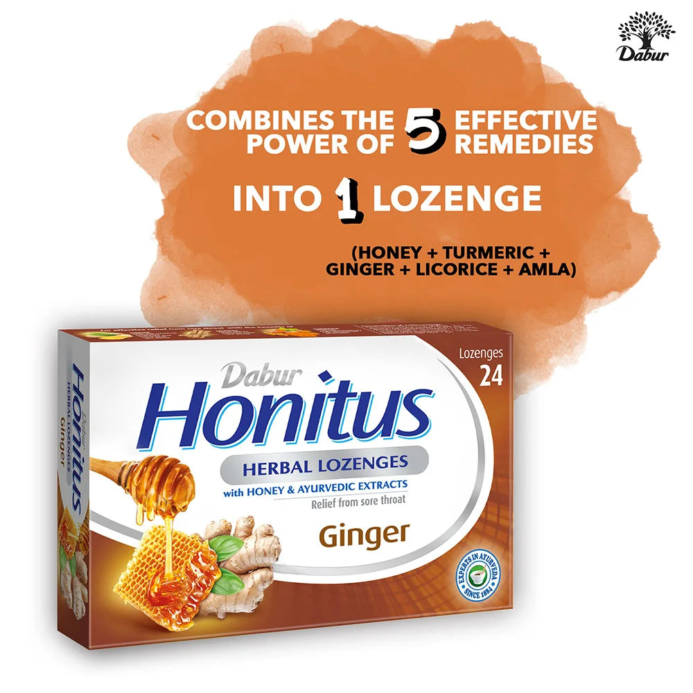 Dabur Herbal Honitus - Ginger 24 Lozenges