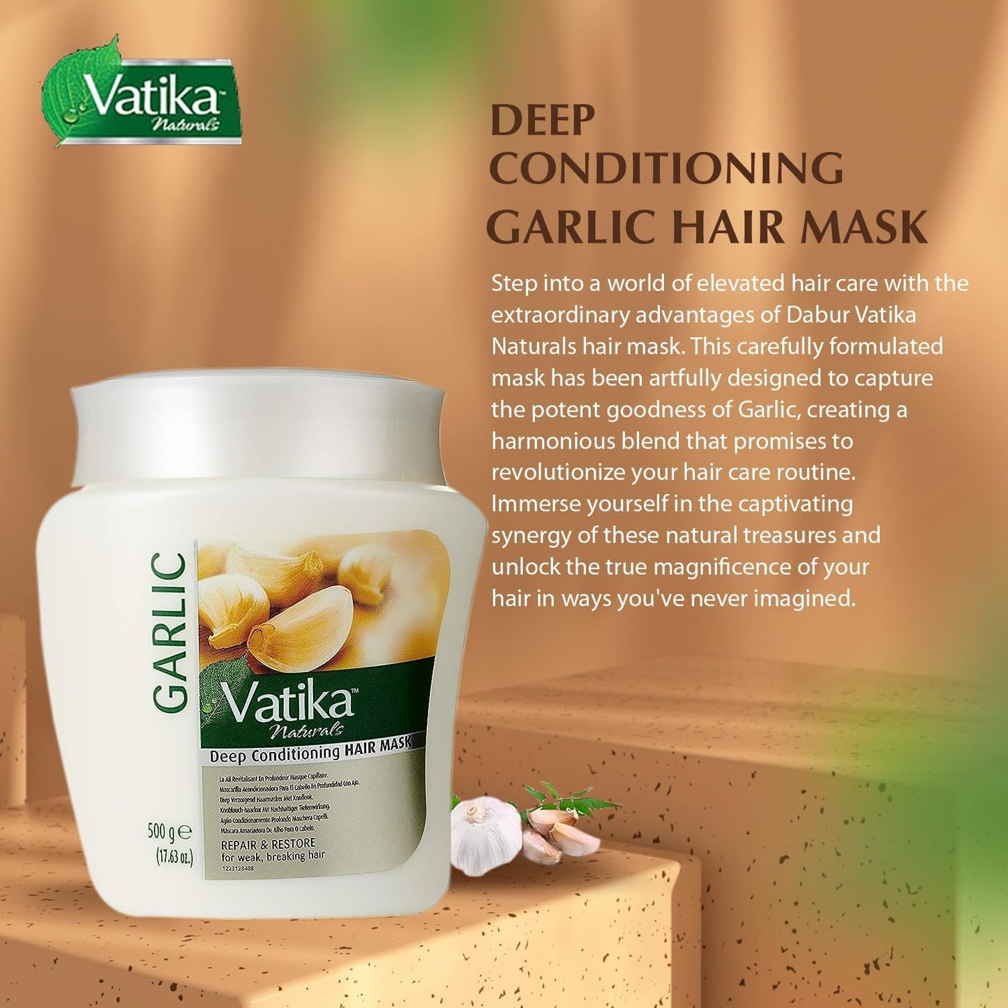 Dabur Vatika Naturals Garlic Hair Mask Conditioning Cream-1kg
