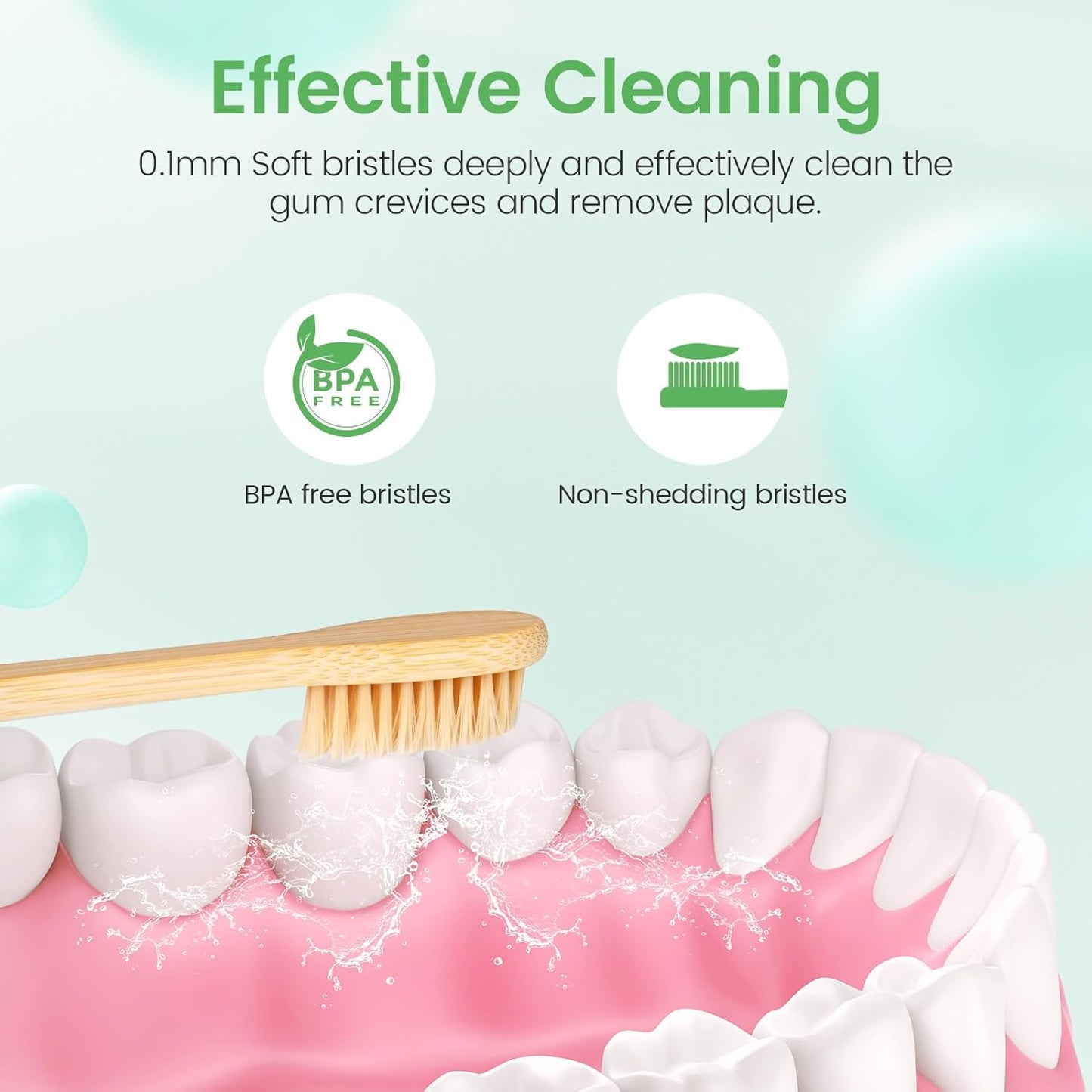 Daletu Bamboo Toothbrushes, Biodegradable Reusable Wooden Toothbrushes