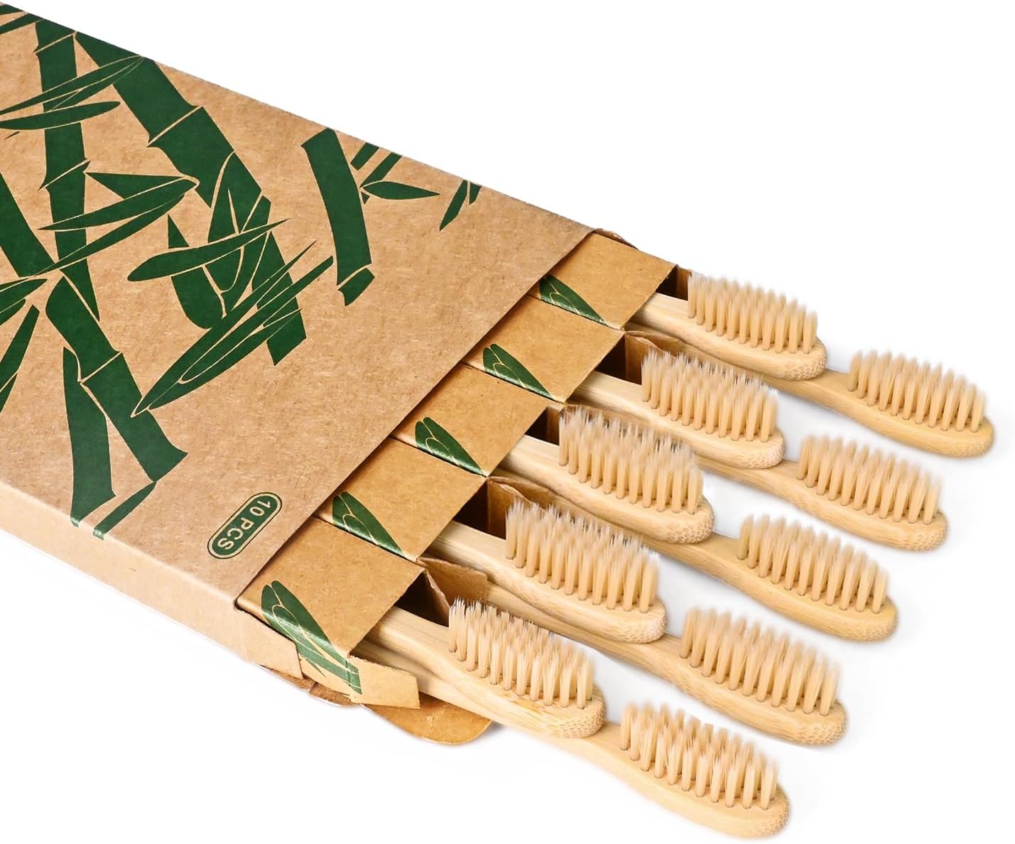 Daletu Bamboo Toothbrushes, Biodegradable Reusable Wooden Toothbrushes