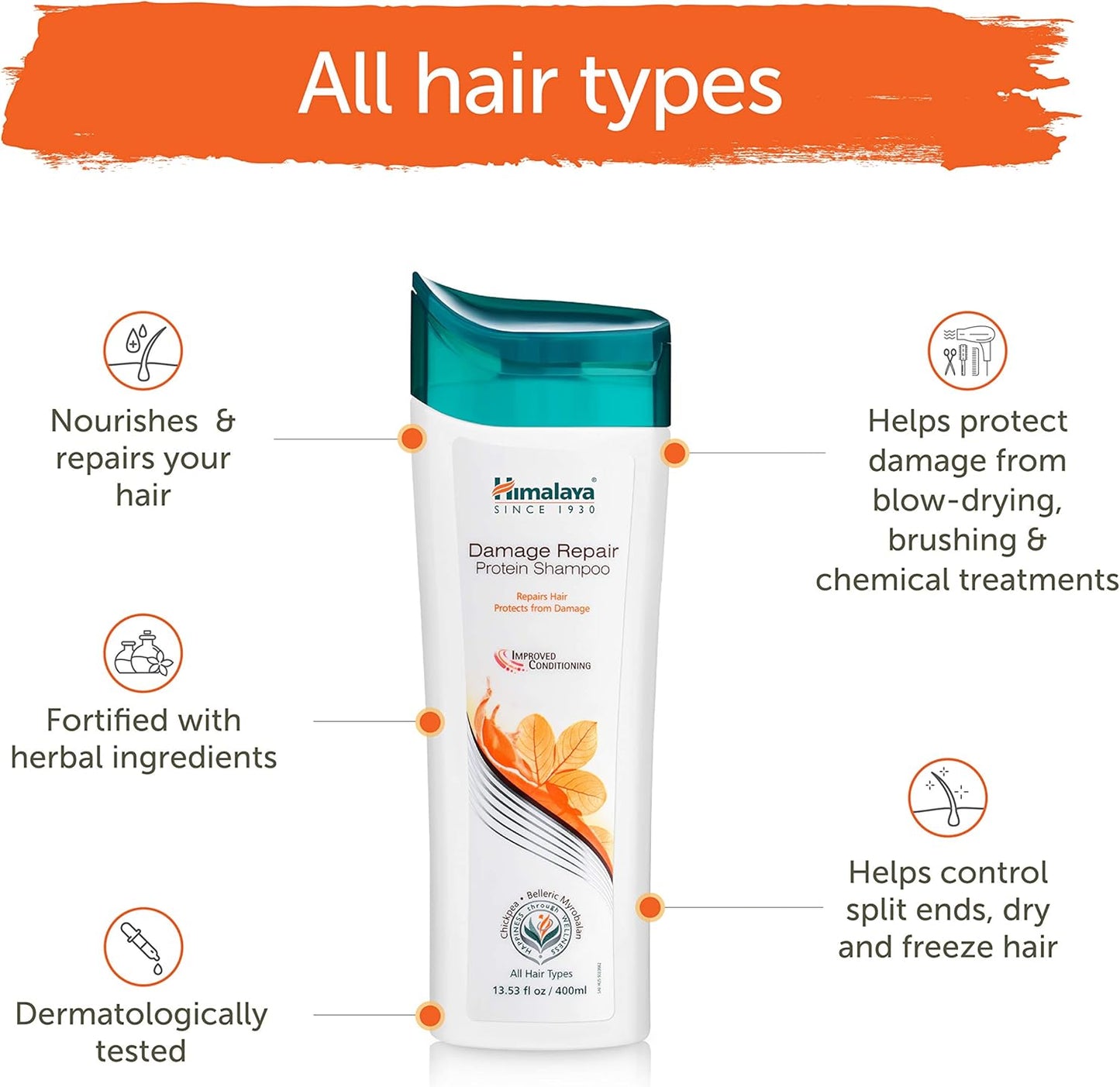 Himalaya Damage Repair Protein Shampoo for Dry, Frizzy Hair-400ml