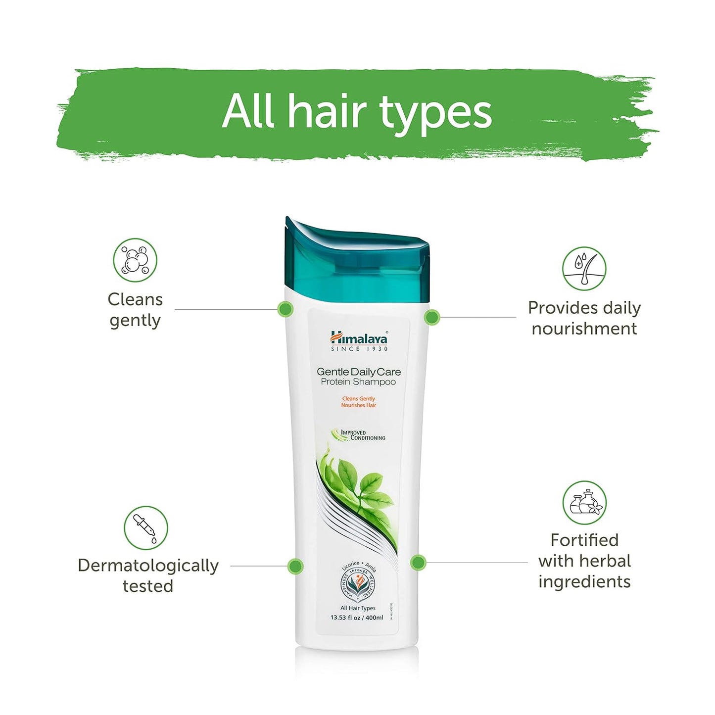 Himalaya Gentle Daily Care Protein Shampoo for Soft, Shiny, Healthy-Looking Hair-400ml