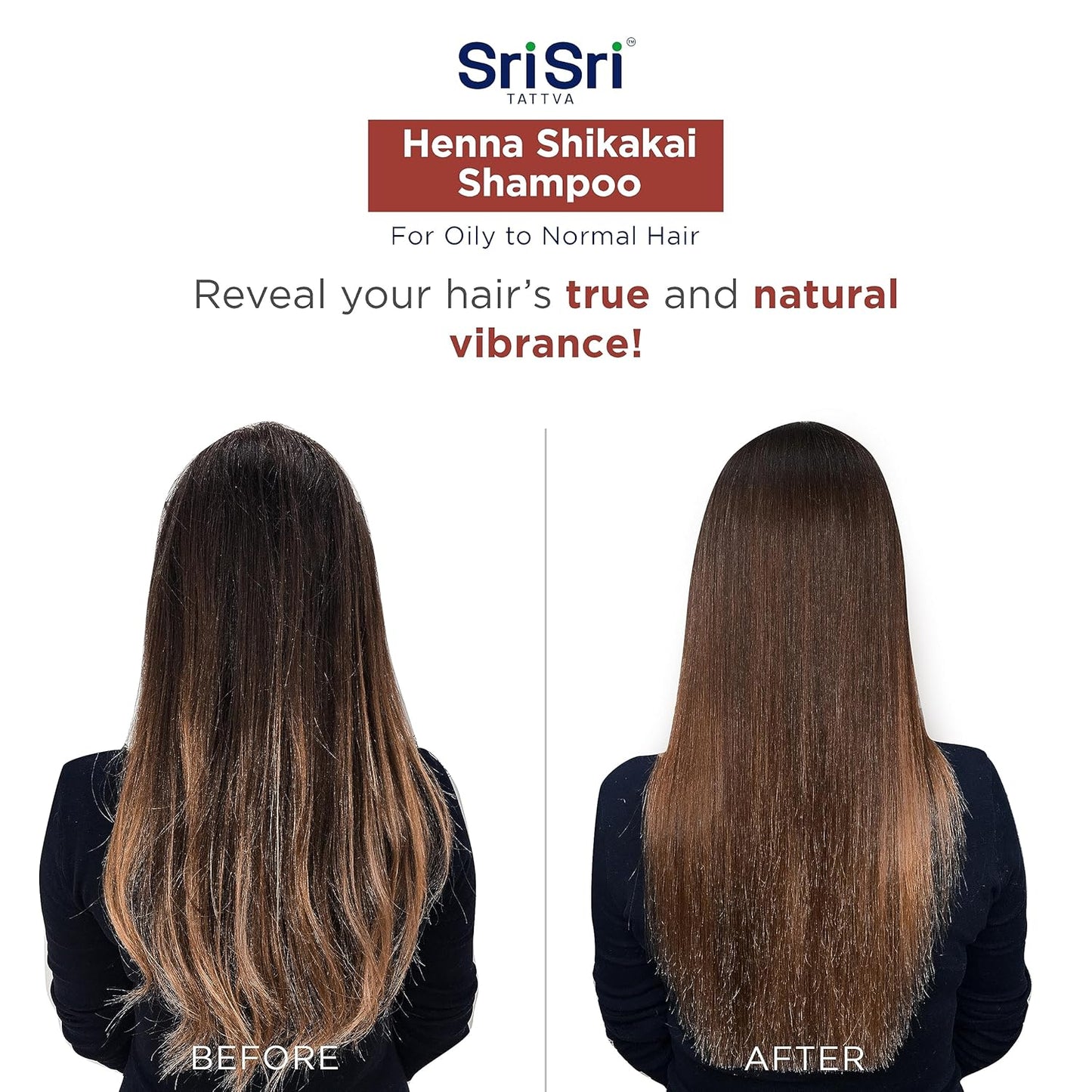 SRI SRI TATTVA Shikakai Henna Shampoo - Natural Ayurvedic Scalp Cleanser for Silky, Conditioned, Thick, Shiny Hair - Fights Dandruff Buildup (200 ml)