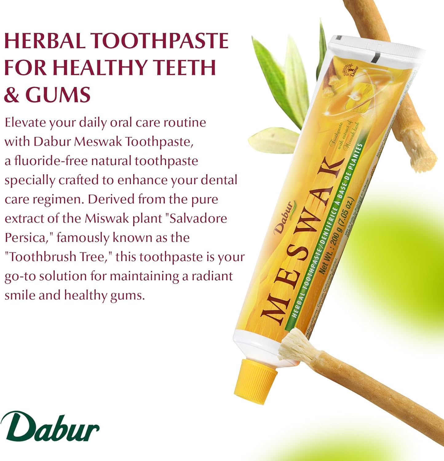Dabur Meswak Toothpaste - Fluoride Free Toothpaste