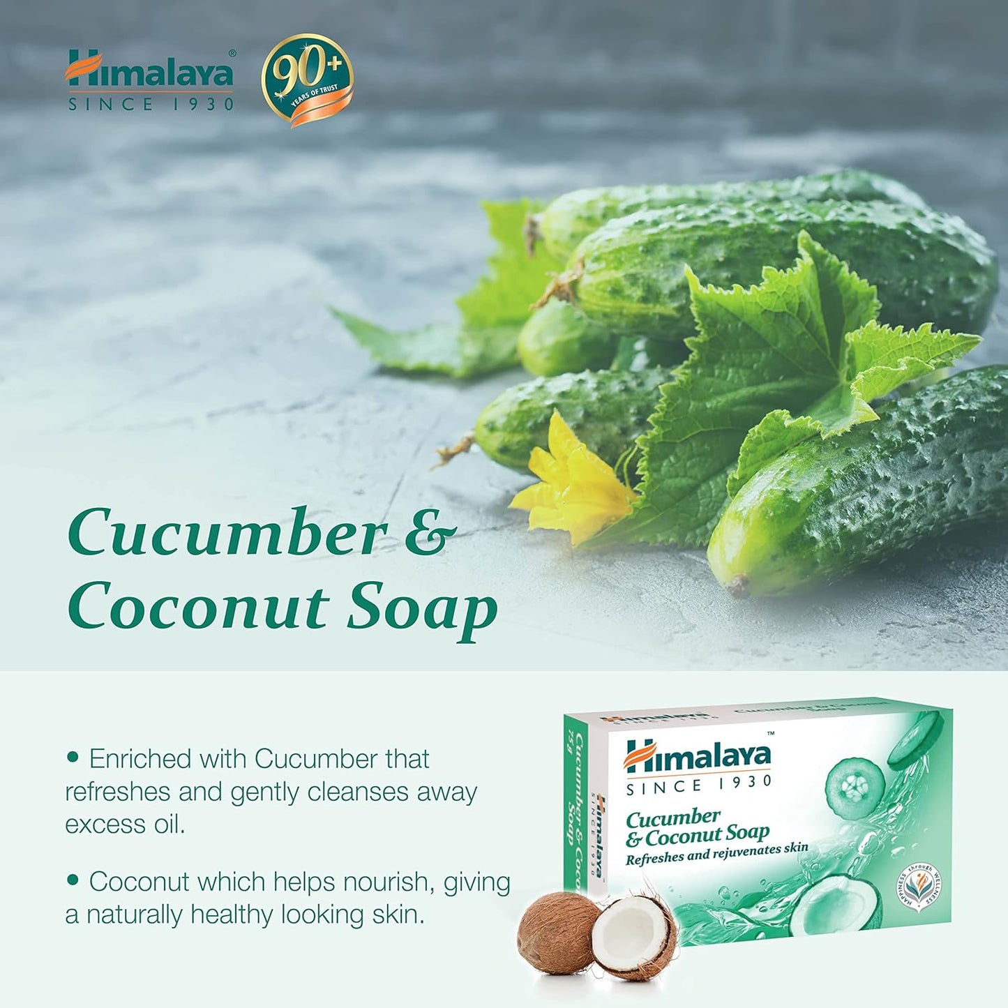 Himalaya Cucumber & Coconut Soap Bar - 125gm