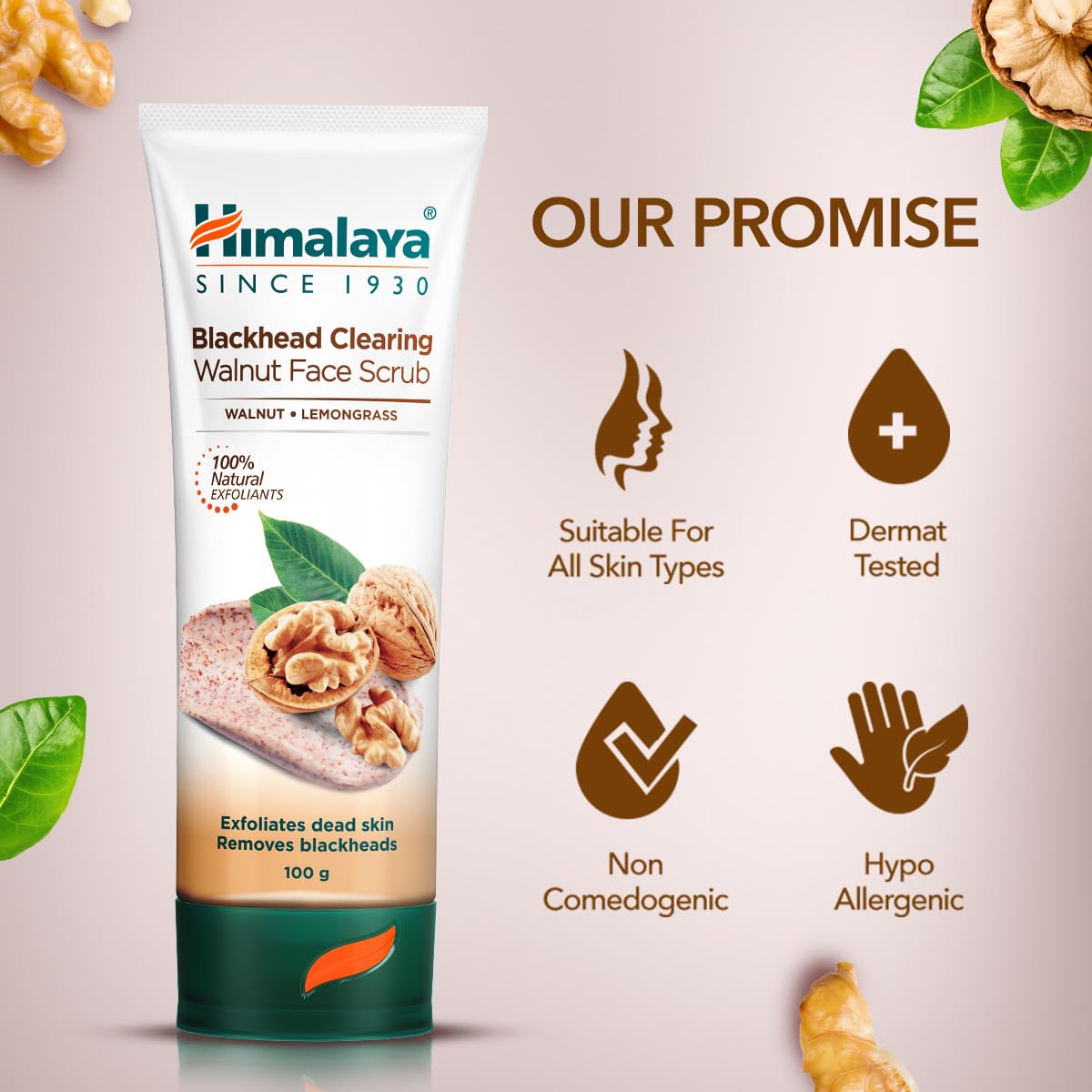 Himalaya Blackhead Clearing Walnut Face Scrub - 50 Gram