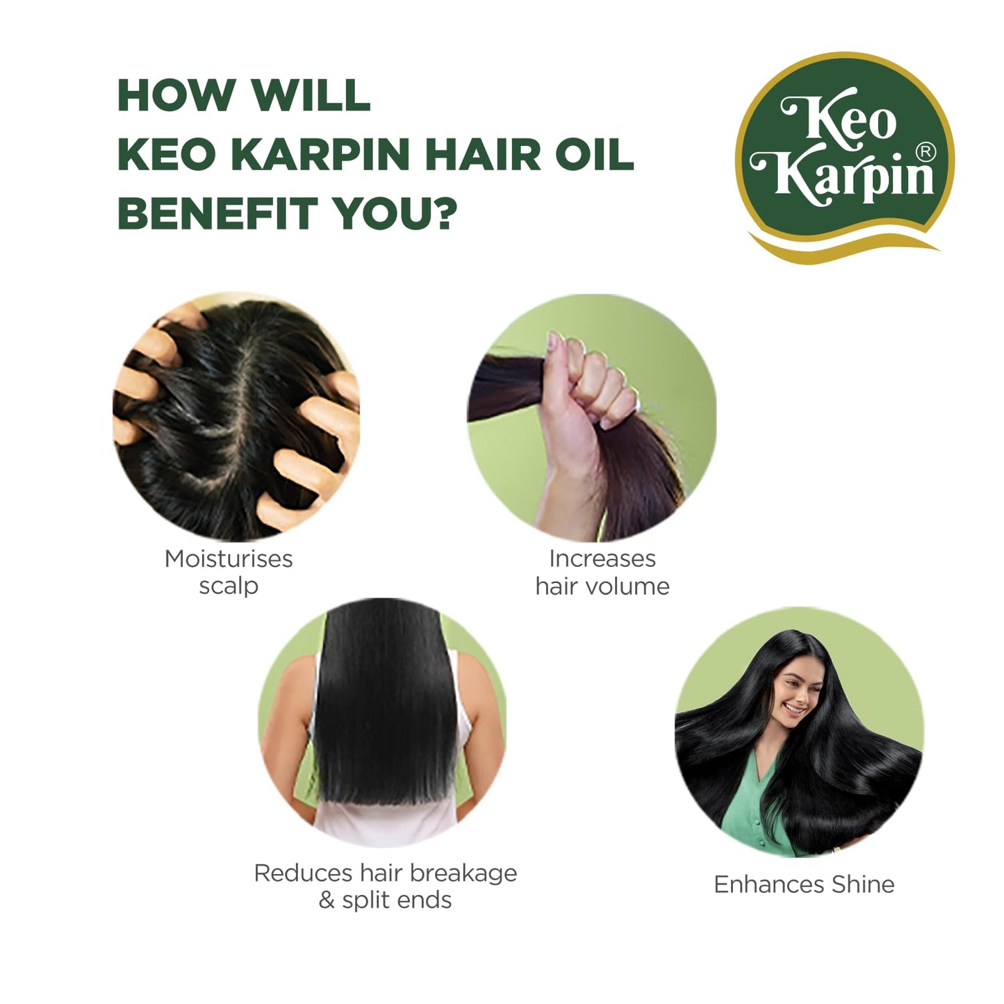 Keo Karpin Non-sticky Hair Oil 500 ml