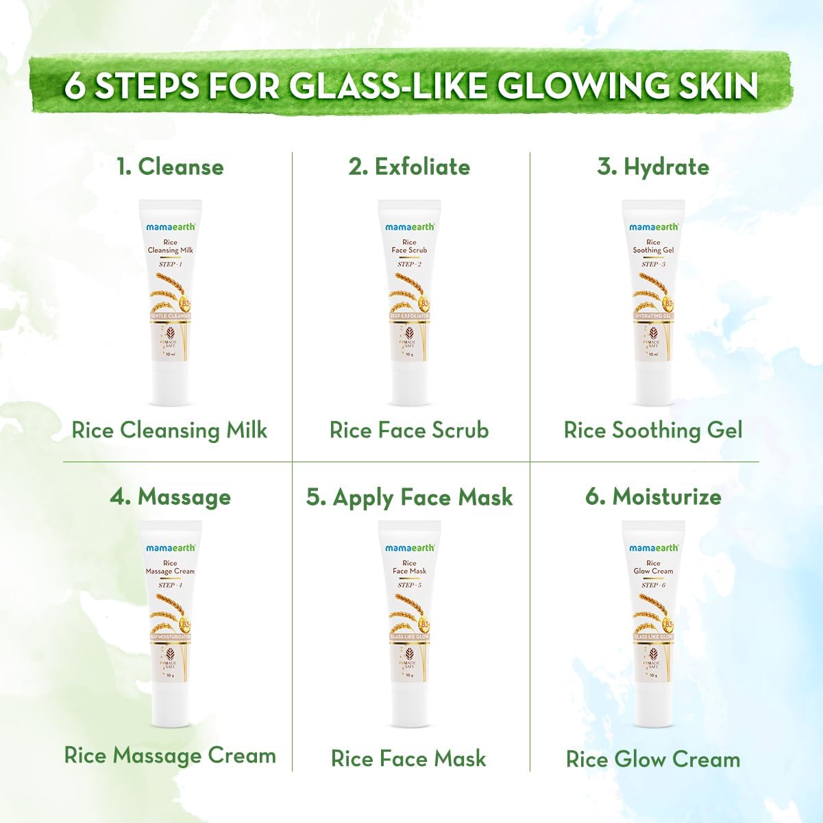 Mamaearth Rice Facial Kit - 6 Pieces