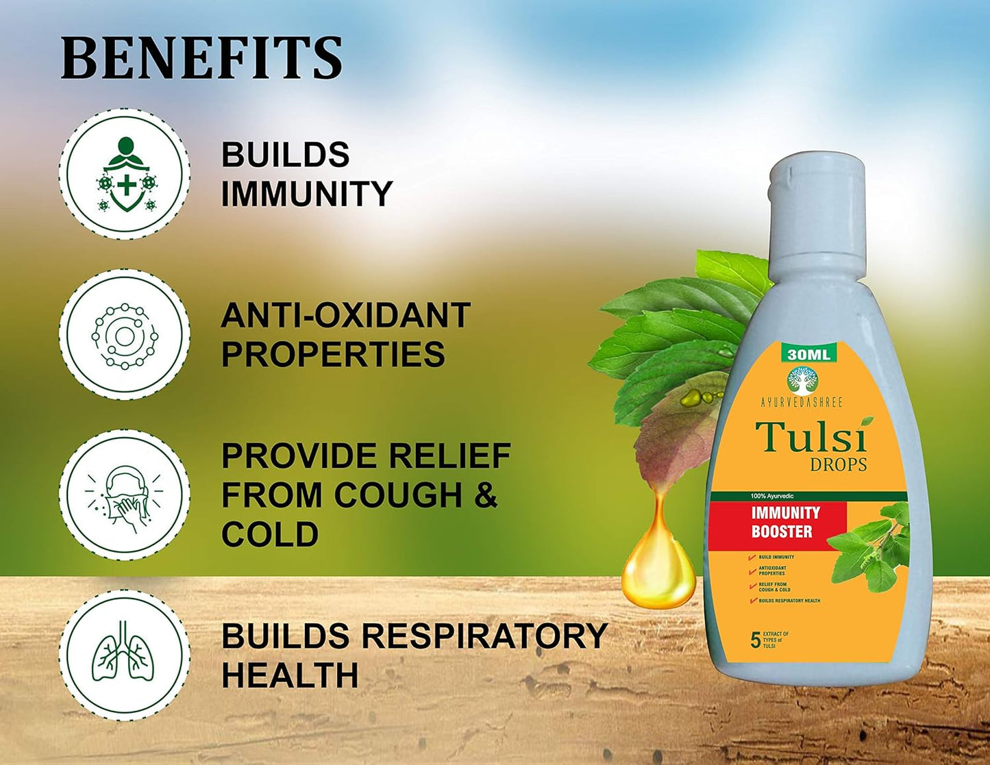 Tulsi Drops Natural Immunity Booster - 30 ML