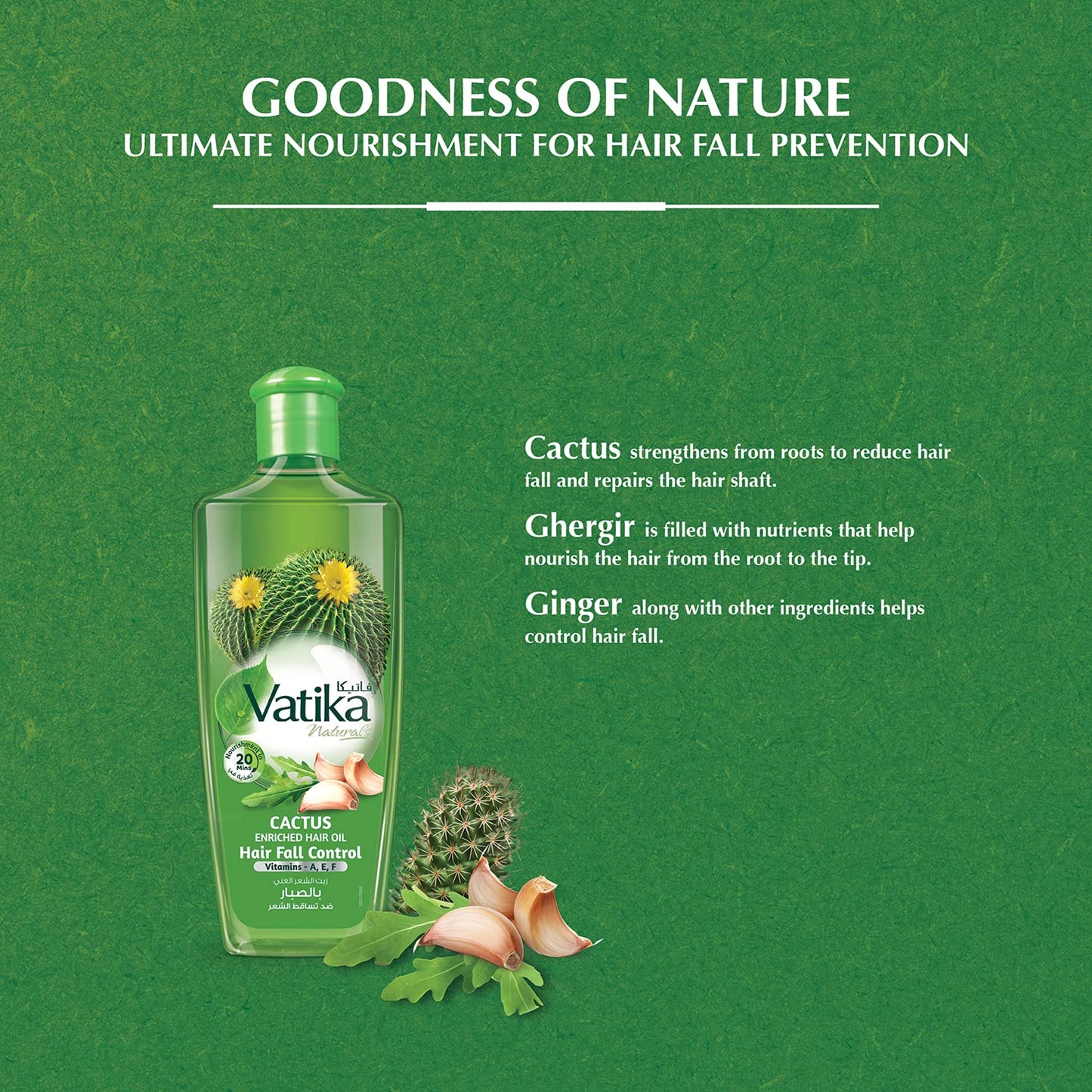 Vatika Naturals Cactus Enriched Hair Oil - 300ml