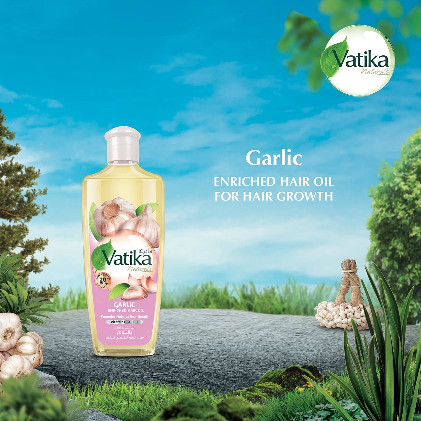 Vatika Naturals Garlic Enriched Hair Oil - 300ml