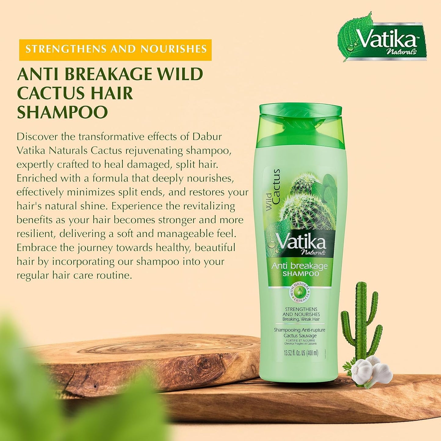 Vatika Naturals Anti Breakage Shampoo - Wild Cactus
