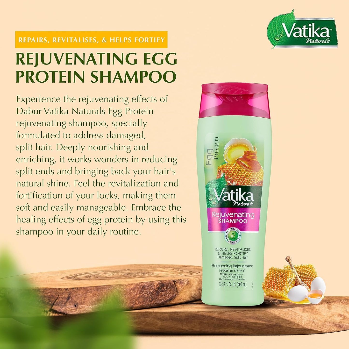 Vatika Naturals Rejuvenating Shampoo - Egg Protein